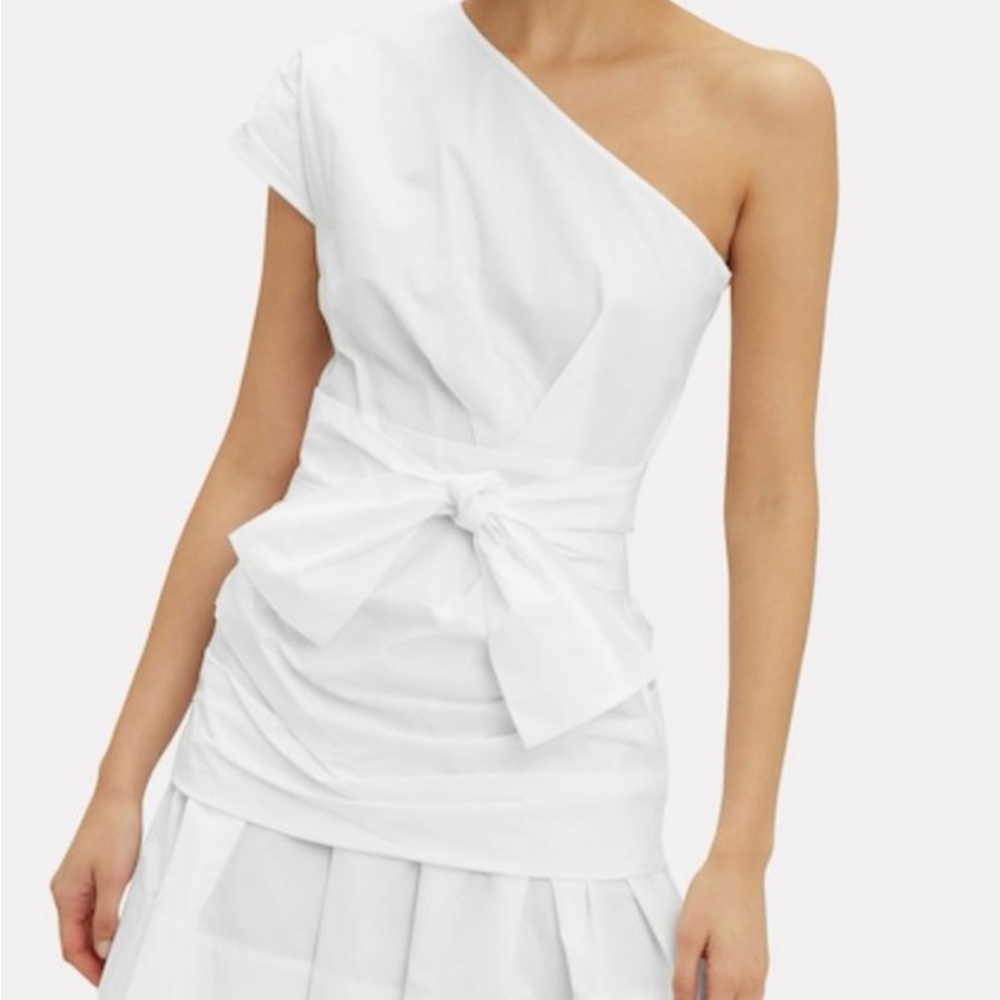 10 Crosby Derek Lam White Asymmetrical One-Shoulder Dress